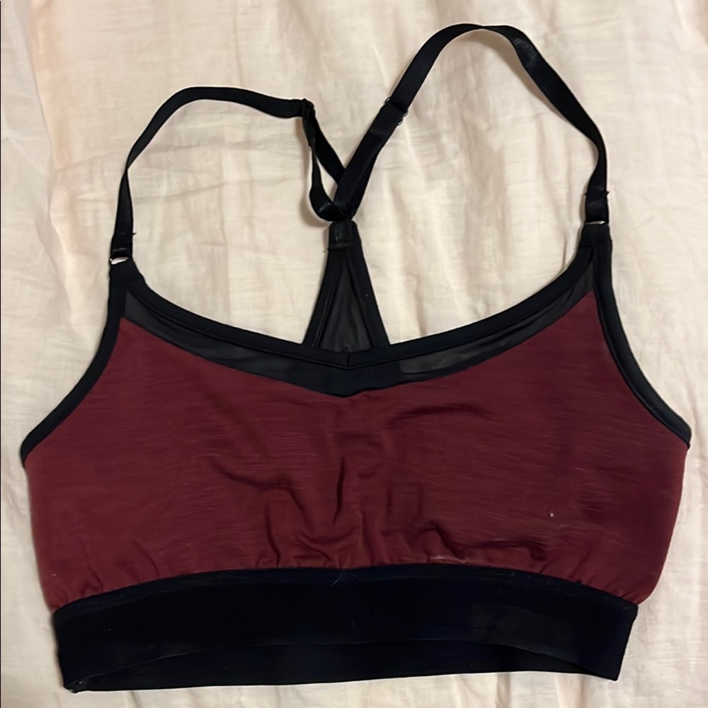 Manduka Red and Black Sports Bra Racerback